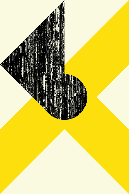 Poster Geometric Shapes and Black Textured