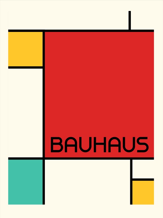 Poster Bauhaus Geometric Design Retro