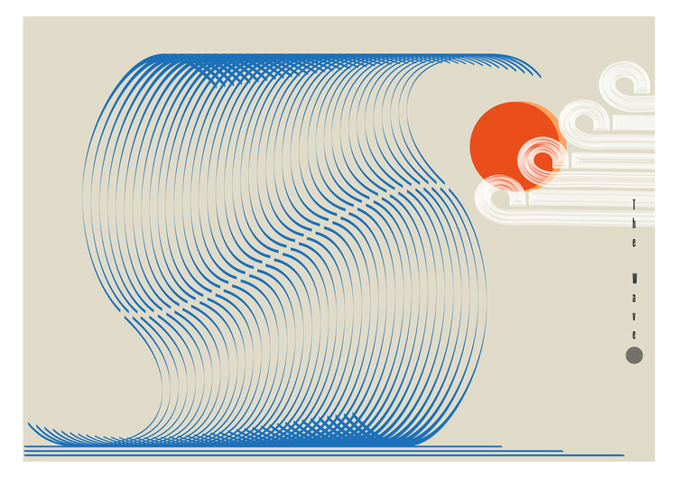 Poster The Wave Biscuit - Blue