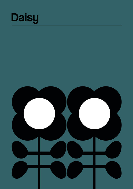 Canvas Print Daisy Teal