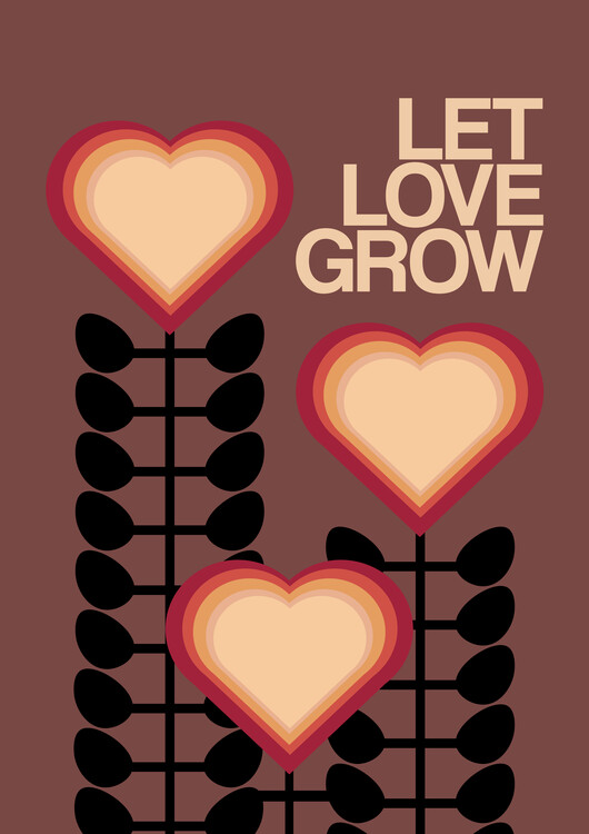 Canvas Print Let Love Grow Brown