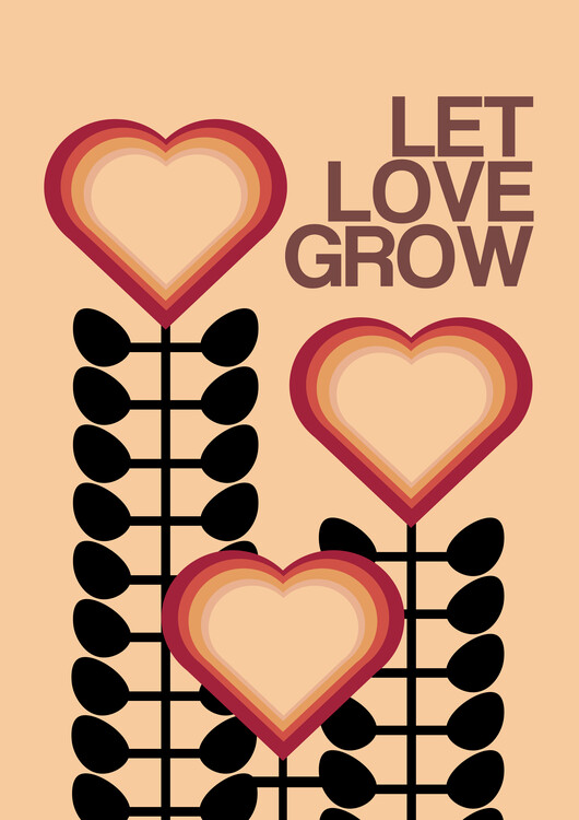 Poster Let Love Grow Cream