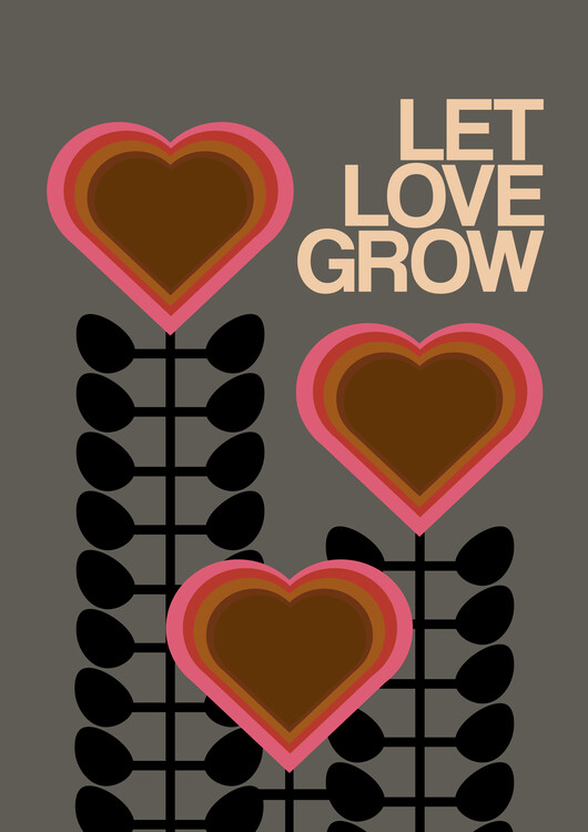 Canvas Print Let Love Grow Grey