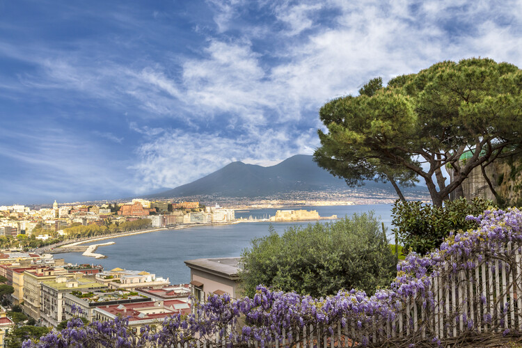 Poster NAPLES Idyllic View to Mount Vesuvius