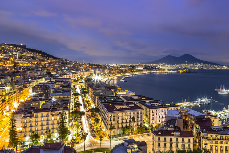 Poster NAPLES Mediterranean evening mood