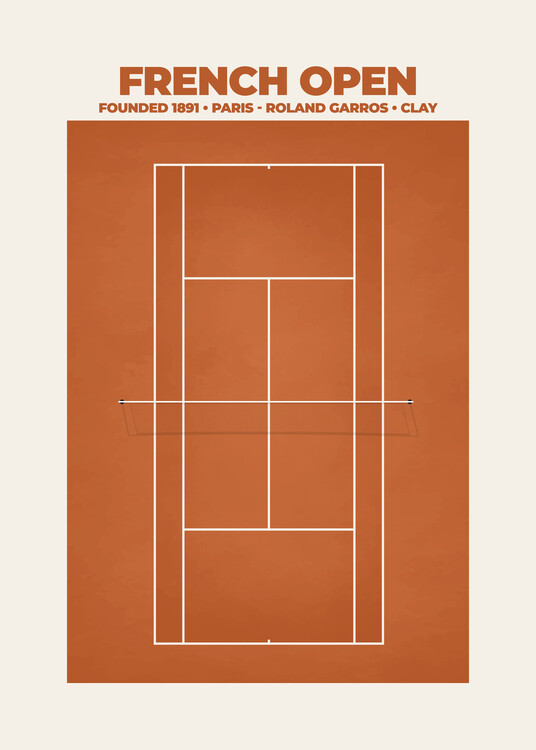 Poster French Open Tennis Court