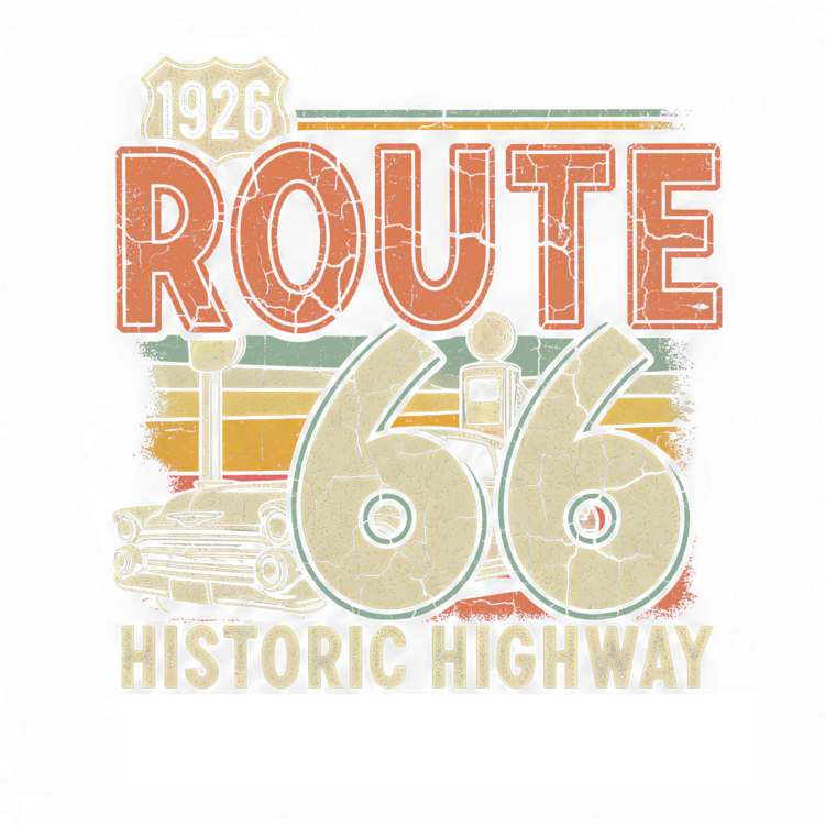 T-shirt Route 66 Historic Highway 1926 - Retro Vintage Design