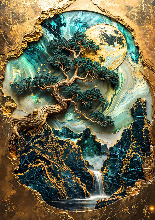 Poster Golden Bonsai Sanctuary