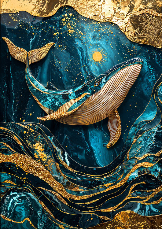 Poster Celestial Sea Kintsugi Art