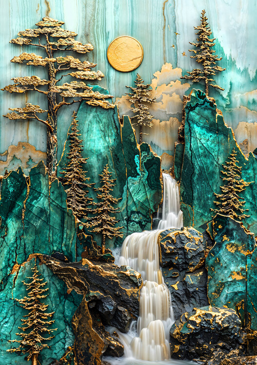 Poster Yosemite Kintsugi Falls