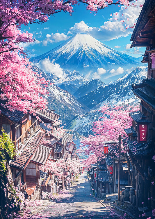 Poster Sakura Street to Fuji