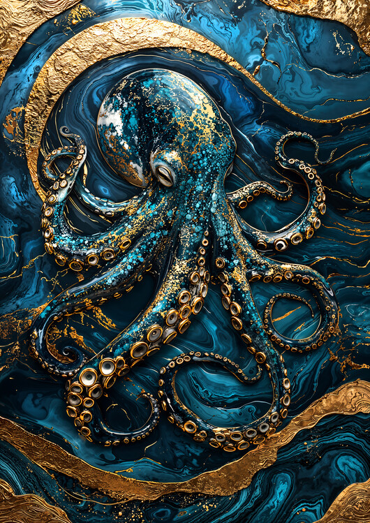 Poster Golden Secrets of the Deep Art