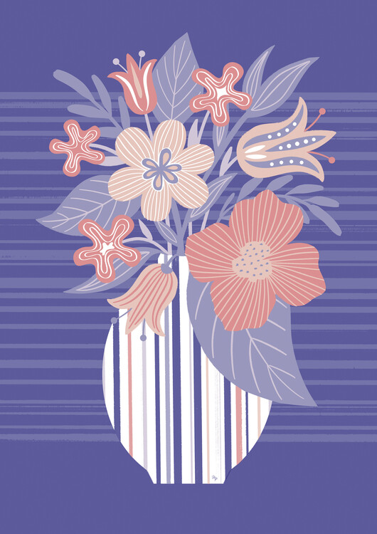 Plakát Floral Purple Vase