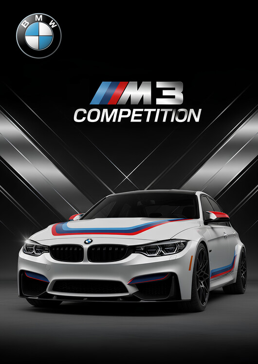 Poster BMW M3 Competition with M Sport Livery