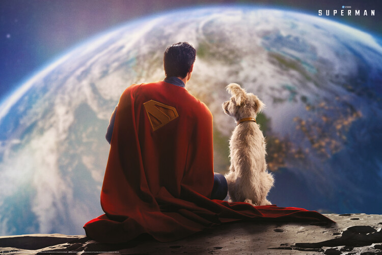 Poster Superman 2025 - Superman and Krypto on the Moon