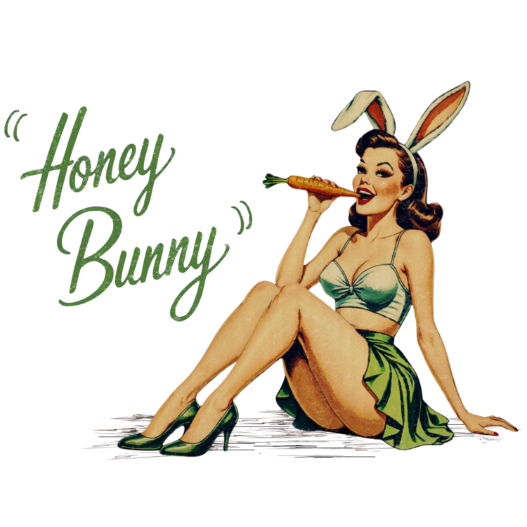 Poster Honey Bunny Vintage Pinup Girl Airplane Nose Art