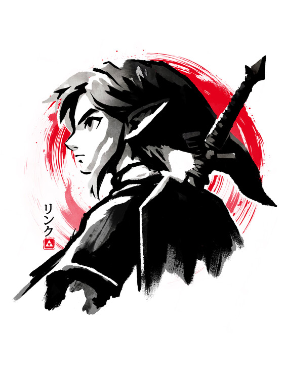 Canvas Print Sumi-e Swordsman