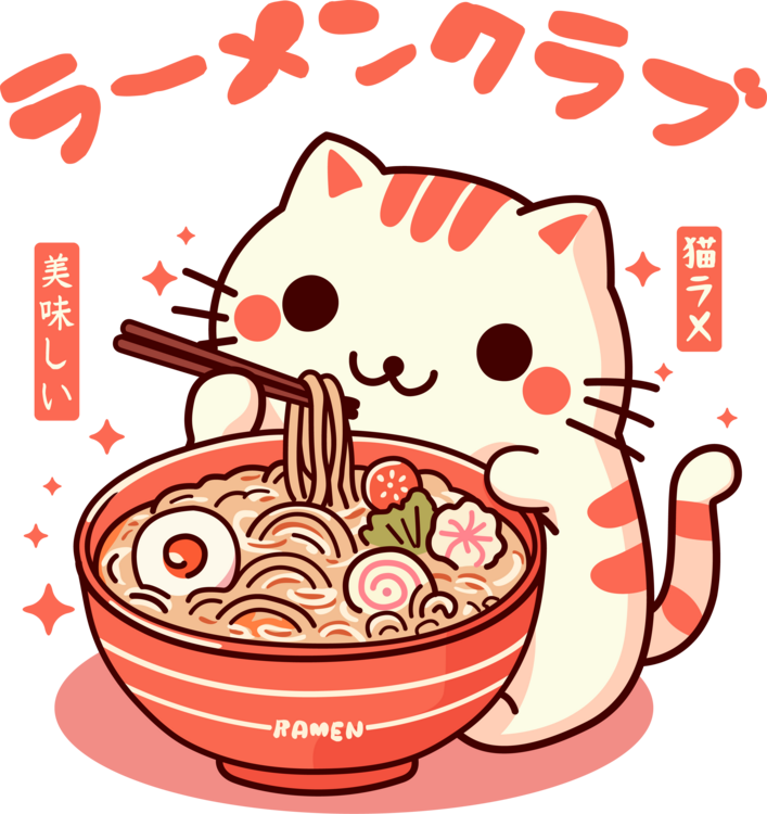 T-shirt Cute Ramen Cat