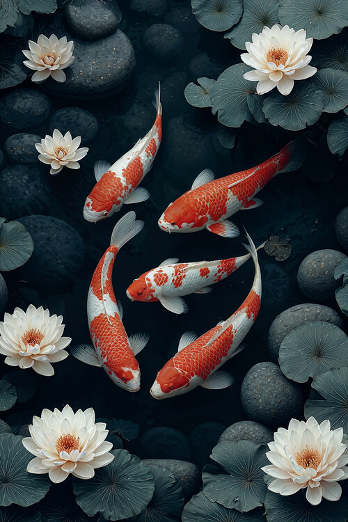 Poster Koi Pond Tranquility