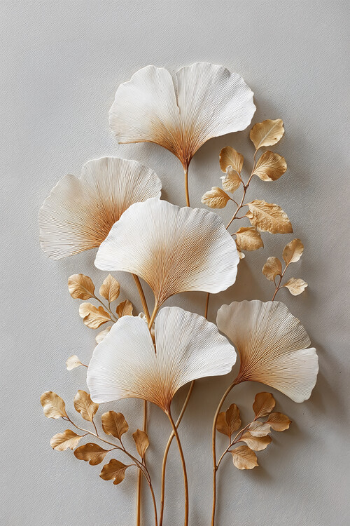 Poster Golden Ginkgo Harmony