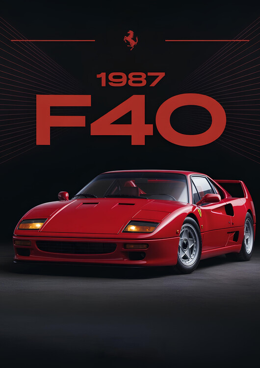 Poster Ferrari F40 1987 Iconic Red Supercar Art Print