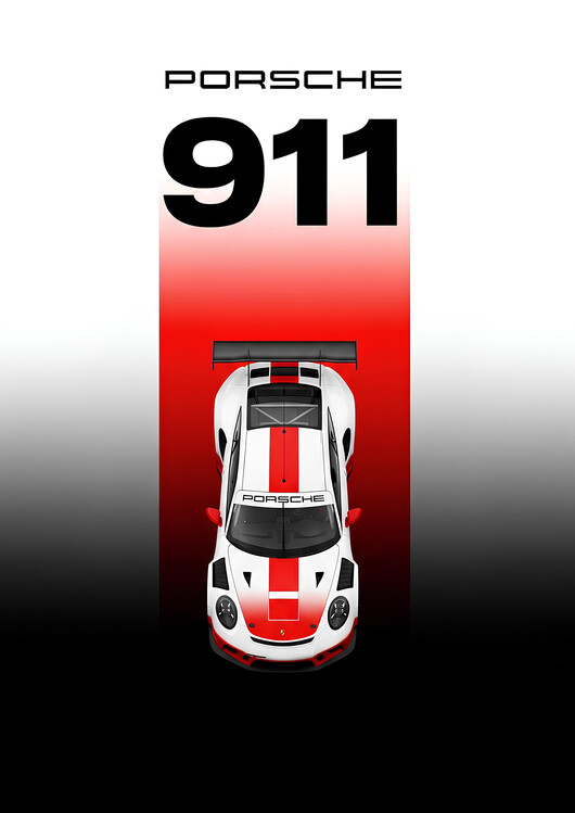 Vászonkép Iconic Porsche 911 Racing Illustration