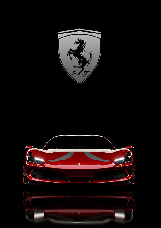 Plakát Red Ferrari 296 GTB Sports Car