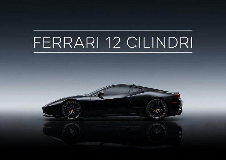 Plakát Ferrari 12 Cilindri Black V12 Supercar
