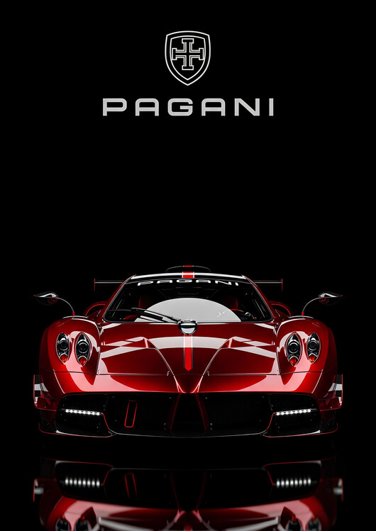 Poster Red Pagani Imola | Italian Carbon Fiber Supercar