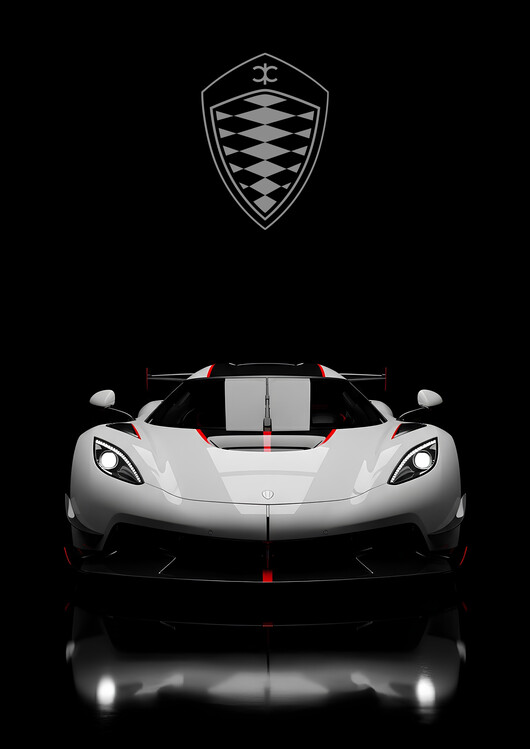 Plakát White Koenigsegg Jesko Hypercar