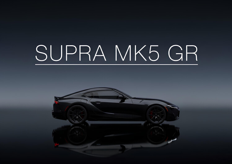 Canvas-taulu Toyota Supra MK5 GR Black Sports Car