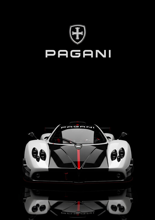Poster Pagani Zonda White Carbon Fiber Hypercar | Italian V12