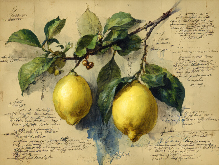 Plakat Kitchen Art Set 1 of 4 Lemons