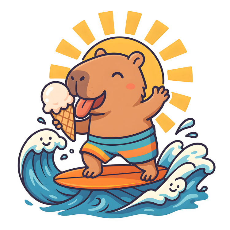 T-shirt Surfing Capybara