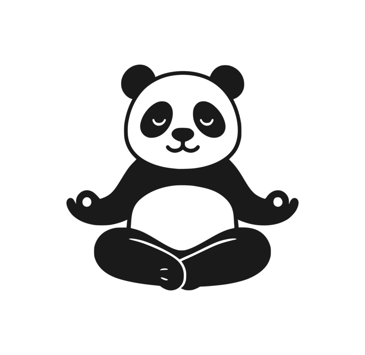T-shirt Panda Mandala White
