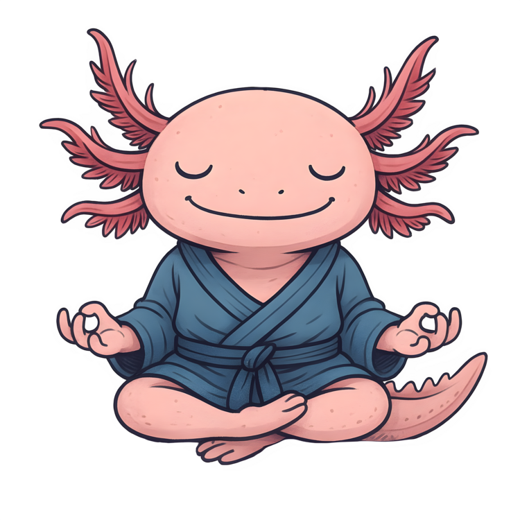 T-shirt Cute Meditating Axolotl