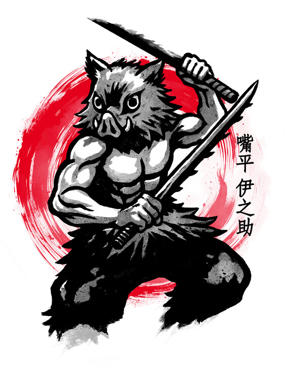 Poster Sumi-e Boar