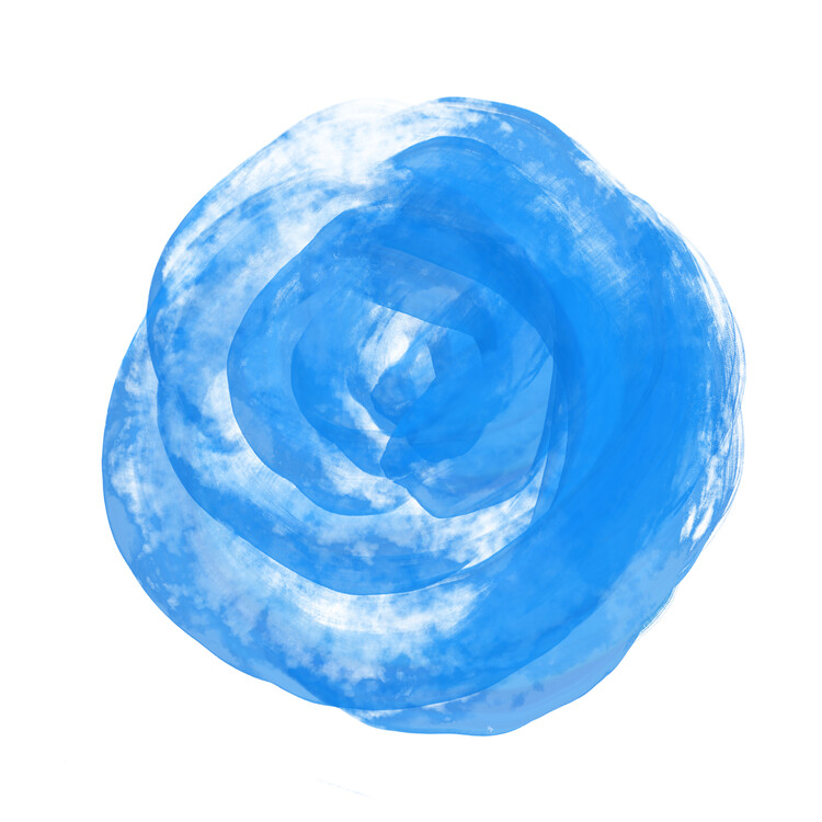 Plakát Abstract Blue Paint Rose