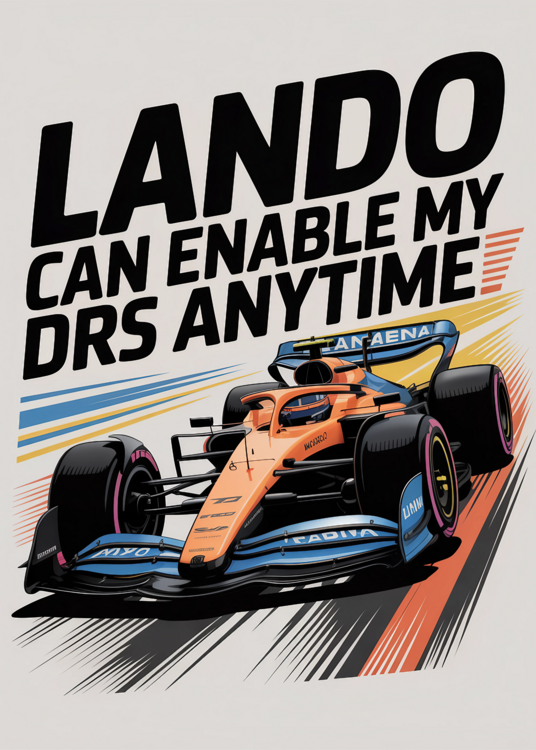Poster Lando Can Enable My DRS Funny F1 Inspired