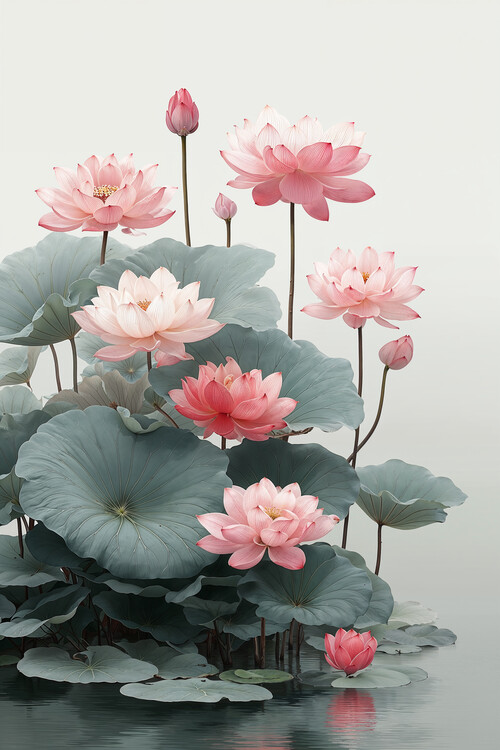 Poster Japanese style flowers