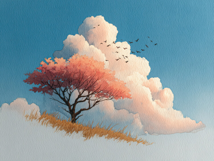 Plakat The Lonely Tree Watercolour