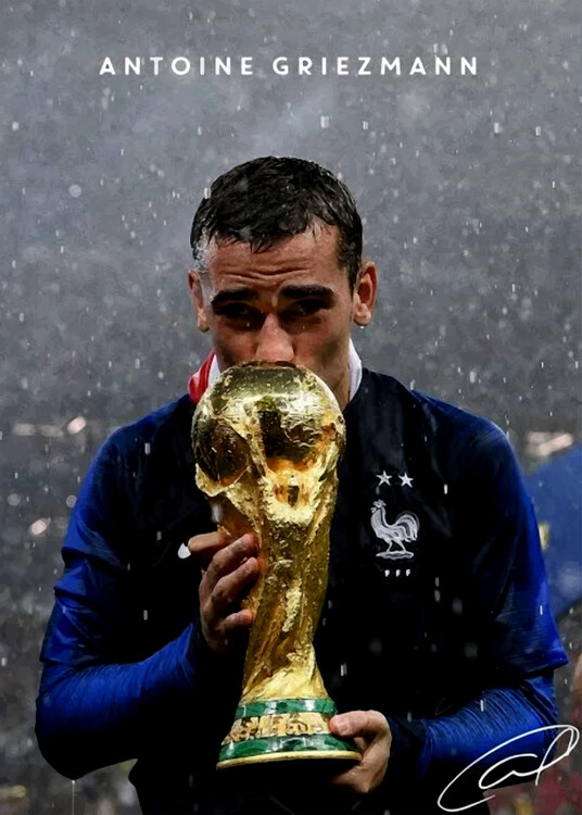 Poster Footballer World Cup Thropy