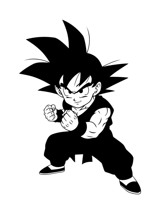 T-shirt Little Goku Dynamic Fighter Silhouette