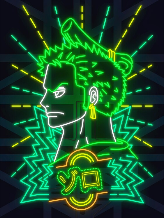 Canvas Print The Pirate Swordman Neon Art