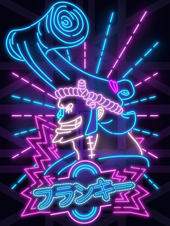 Canvas Print The Cyborg Pirate Neon Art