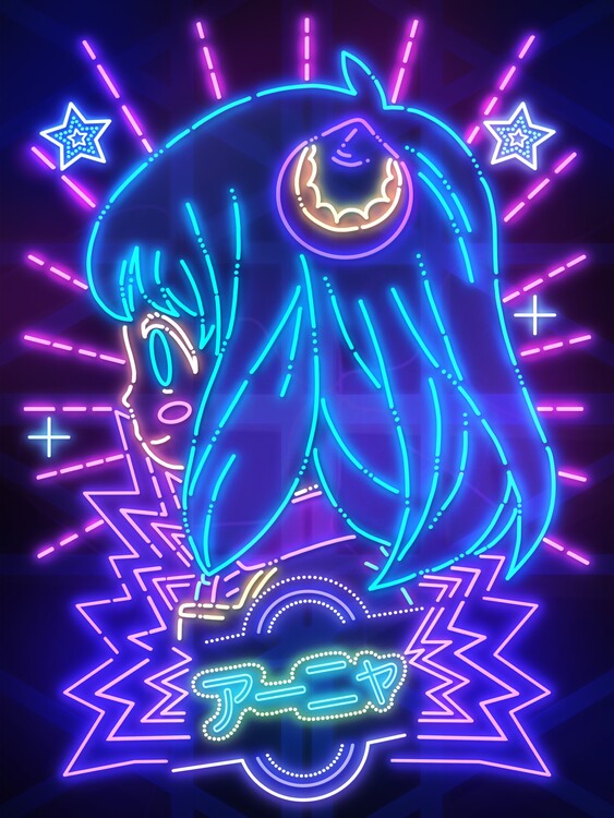 Poster The Telepathy Girl Neon Art