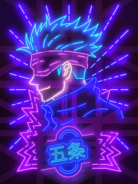 Poster The Strongest Sorcerer Neon Art