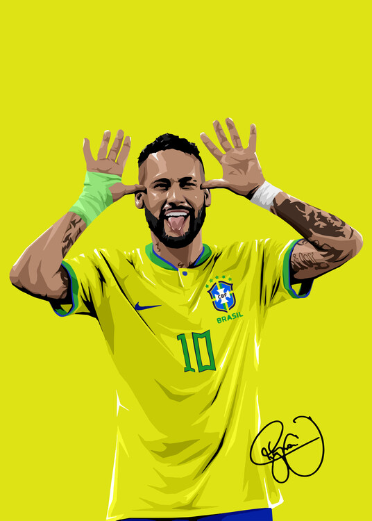 Poster Drawing Art Neymar Illustration Poster