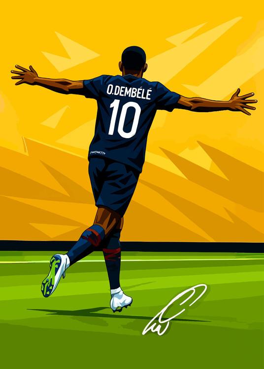Poster Drawing Art Osmane Dembele Illustration Poster