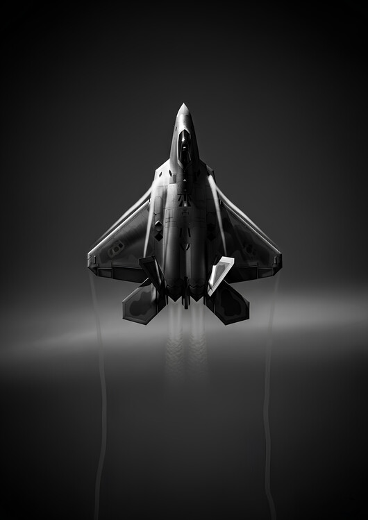 Poster F-22 Raptor: Stealth Superiority in Monochrome